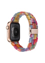 resin watches for apple watch 7 6 5 band 44mm iwatch 42mm series 4 3 2 wrist strap accessories loop 40mm replacement bracelet