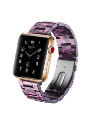 resin watches for apple watch 7 6 5 band 44mm iwatch 42mm series 4 3 2 wrist strap accessories loop 40mm replacement bracelet