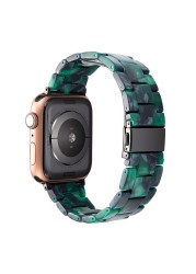 resin watches for apple watch 7 6 5 band 44mm iwatch 42mm series 4 3 2 wrist strap accessories loop 40mm replacement bracelet