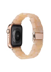 resin watches for apple watch 7 6 5 band 44mm iwatch 42mm series 4 3 2 wrist strap accessories loop 40mm replacement bracelet