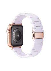 resin watches for apple watch 7 6 5 band 44mm iwatch 42mm series 4 3 2 wrist strap accessories loop 40mm replacement bracelet