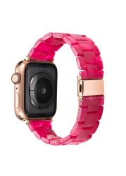 resin watches for apple watch 7 6 5 band 44mm iwatch 42mm series 4 3 2 wrist strap accessories loop 40mm replacement bracelet