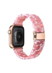 resin watches for apple watch 7 6 5 band 44mm iwatch 42mm series 4 3 2 wrist strap accessories loop 40mm replacement bracelet