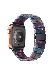 resin watches for apple watch 7 6 5 band 44mm iwatch 42mm series 4 3 2 wrist strap accessories loop 40mm replacement bracelet