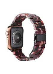 resin watches for apple watch 7 6 5 band 44mm iwatch 42mm series 4 3 2 wrist strap accessories loop 40mm replacement bracelet