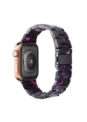 resin watches for apple watch 7 6 5 band 44mm iwatch 42mm series 4 3 2 wrist strap accessories loop 40mm replacement bracelet