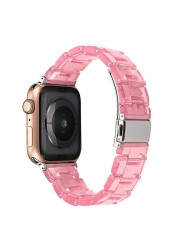 resin watches for apple watch 7 6 5 band 44mm iwatch 42mm series 4 3 2 wrist strap accessories loop 40mm replacement bracelet