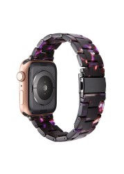 resin watches for apple watch 7 6 5 band 44mm iwatch 42mm series 4 3 2 wrist strap accessories loop 40mm replacement bracelet