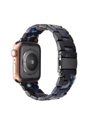 resin watches for apple watch 7 6 5 band 44mm iwatch 42mm series 4 3 2 wrist strap accessories loop 40mm replacement bracelet