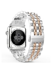 Stainless Steel Band for Apple Watch Series 7 45mm 41mm Replacement Watchband for iWatch 6 5 4 SE 3 Strap 44mm 40mm Metal Band