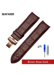 Genuine Calfskin Watchband Watch Band Strap for Tissot Couturier T035 T035617 627 T035439 Watch Band 22/23/24mm Brush Buckle