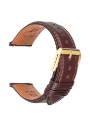 18 19 20mm 21 22mm 23 24 Leather Watch Strap Black Brown Quick Release Watchband Men Women Smart Watch Bracelet Bracelet Wristband