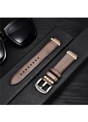 جودة عالية اليدوية جلد البقر حزام ساعة اليد خمر الرجعية حزام (استيك) ساعة أساور Wristwatchbands الأشرطة 18 مللي متر 20 مللي متر 22 مللي متر 24 مللي متر