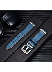 جودة عالية اليدوية جلد البقر حزام ساعة اليد خمر الرجعية حزام (استيك) ساعة أساور Wristwatchbands الأشرطة 18 مللي متر 20 مللي متر 22 مللي متر 24 مللي متر