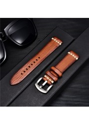 جودة عالية اليدوية جلد البقر حزام ساعة اليد خمر الرجعية حزام (استيك) ساعة أساور Wristwatchbands الأشرطة 18 مللي متر 20 مللي متر 22 مللي متر 24 مللي متر