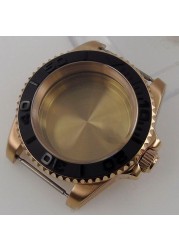 40mm Rose Gold/Black Plated Sapphire Watch Fit NH35 NH36/Myota 8215 821A/ETA 2836 2824/DG2813/ST1612 10BAR/5BAR Cyclops