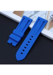 Nature Soft Silicone 24mm Watchband Bracelet for Panerai Strap for PAM389/111/441 Waterproof Watch Accessories Watch Band