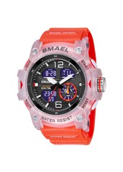 SMAEL 2022 New Men's Watches Dual Time Military Watches 50M Waterproof Men 8007 Shock Resistant Sport Watches Wtach Gifts