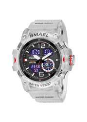 SMAEL 2022 New Men's Watches Dual Time Military Watches 50M Waterproof Men 8007 Shock Resistant Sport Watches Wtach Gifts