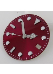 28.5mm watch dial orange red sterile watch dial fit for NH35A movement automatic watch dial luminous hands