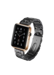 Replacement Resin Tortoise Shell Lines Watch Strap Bracelet For Apple Watch Series 5/4/3/2/1 42mm 44mm 38 and 40mm Leopard Print