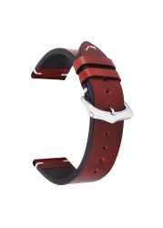 جلد طبيعي Watchbands 18/19/20/21/22/24 مللي متر حزام (استيك) ساعة حزام مسمار صلب مشبك عالية الجودة الأعمال حزام المعصم سوار