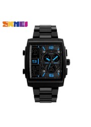 SKMEI 1274 Men's 5ATM Waterproof Students Quartz Wristwatch Digital Alarm Date Year EL Backlight Chronograph EL Lighting Chip