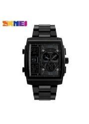 SKMEI 1274 Men's 5ATM Waterproof Students Quartz Wristwatch Digital Alarm Date Year EL Backlight Chronograph EL Lighting Chip