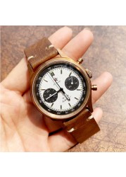 Pilot watch 1963 sapphire mirror bronze retro mechanical military watches flying aviation chronograph new year gift men watches