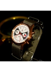 Pilot watch 1963 sapphire mirror bronze retro mechanical military watches flying aviation chronograph new year gift men watches