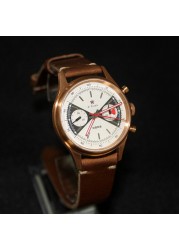 Pilot watch 1963 sapphire mirror bronze retro mechanical military watches flying aviation chronograph new year gift men watches