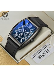 Men's Quartz Black Leather Straps Luxury Fashion Watch