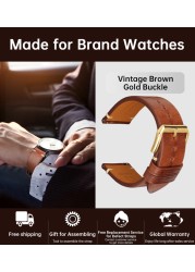 MAIKES Quick Release Watch Band Italy Vegetable Tanned Leather For Huawei Galaxy Watch 22mm Cow Watch Bracelet Leather Strap