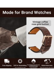 MAIKES Quick Release Watch Band Italy Vegetable Tanned Leather For Huawei Galaxy Watch 22mm Cow Watch Bracelet Leather Strap