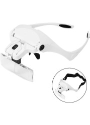 LED Magnifying Glass with Light , LED Magnifying Glass with 5 Adjustable Lenses 1.0x 1.5X 2.0X 2.5X 3.5X