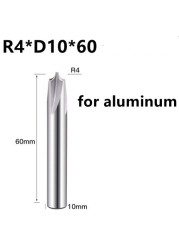 Tungsten Carbide Radius Corner Rounding Cutter End Mill Tool CNC R0.5 R1 R2 R3 R6 Chamfer Out Radish Quarter Circle Router