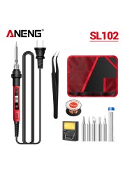 ANENG SL102 Electric Soldering Iron US/EU Plug Adjustable Temperature 220V Digital Display Portable Electric Soldering Tool