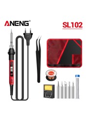 ANENG SL102 Electric Soldering Iron US/EU Plug Adjustable Temperature 220V Digital Display Portable Electric Soldering Tool