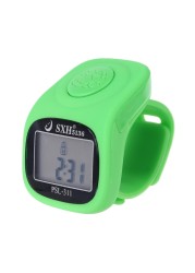 6 digital finger tally counter 8 channels with LED backlight time chanting prayer ring silicone electronic hand counter