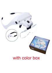 LED Magnifying Glass with Light , LED Magnifying Glass with 5 Adjustable Lenses 1.0x 1.5X 2.0X 2.5X 3.5X