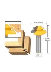 1/2" 1/4" 8mm Shank 45 Degree Lock Miter Router Bit 8*1-1/2 8*1-3/8 Tenon End Cutter Milling Tools for Woodworking