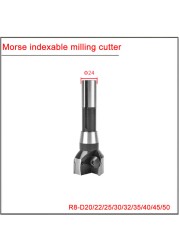 MT3 MT4 R8 C20-20 22 25 28 30 32 35 40 45 50 63 80mm Morse Taper Milling Shank, End Mills for Indexing Opening and Roughing