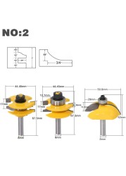 8mm Shank High Quality Raised Panel Cabinet Door Router Bit Set - 3 Bits Ogee Woodworking Cutter Woodworking Router Bits