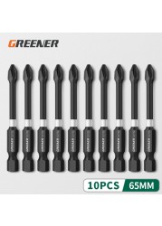 Green Impact Strong Magnetic Impulse Head Cross High Hardness Hand Drill Bit Screw Electric Screwdriver Set 50 65 70 90 150mm