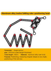 12/9/6 Fold Aluminum Alloy Angle Ruler Finder Measuring Ruler Drill Mold Template Izer Tool Locator Tile Hole Drill Guide