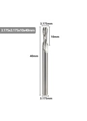 XCAN Left Hand Down Cutter 3.175/4/5/6mm Shank Spiral End Mill 2 Flute Carbide Milling Cutter for CNC Aluminum Cutting Milling B