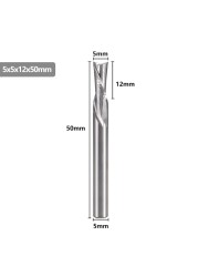 XCAN Left Hand Down Cutter 3.175/4/5/6mm Shank Spiral End Mill 2 Flute Carbide Milling Cutter for CNC Aluminum Cutting Milling B