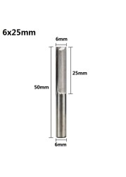 XCAN 1pc 4mm/6mm Shank 2 Flute Straight End Mill Carbide CNC Router Bit Engraving Bit Straight Slot Milling Cutter