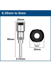 XCAN Router Bit Extension Rod 6/6.35/8/12/12.7mm Shank Wood Milling Cutter Tool Collet Holder Engraving Extension Machine