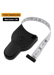 Self-tightening Tape Measure Centimeter Inch For Body Waist Keep Fit Measuring Tools 150cm/60inch Automatic Telescopic Circle Ruler